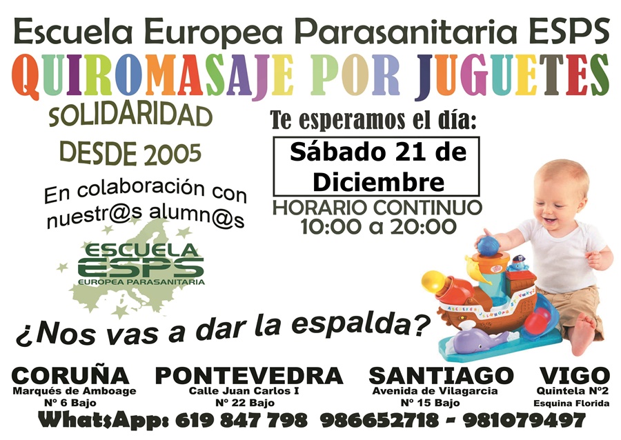 Campaña solidaria de masajes por juguetes de la ESPS